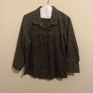 Coral Bay Black and Brown Patterned Top